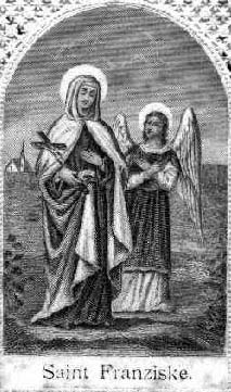 [Saint Frances holy card]